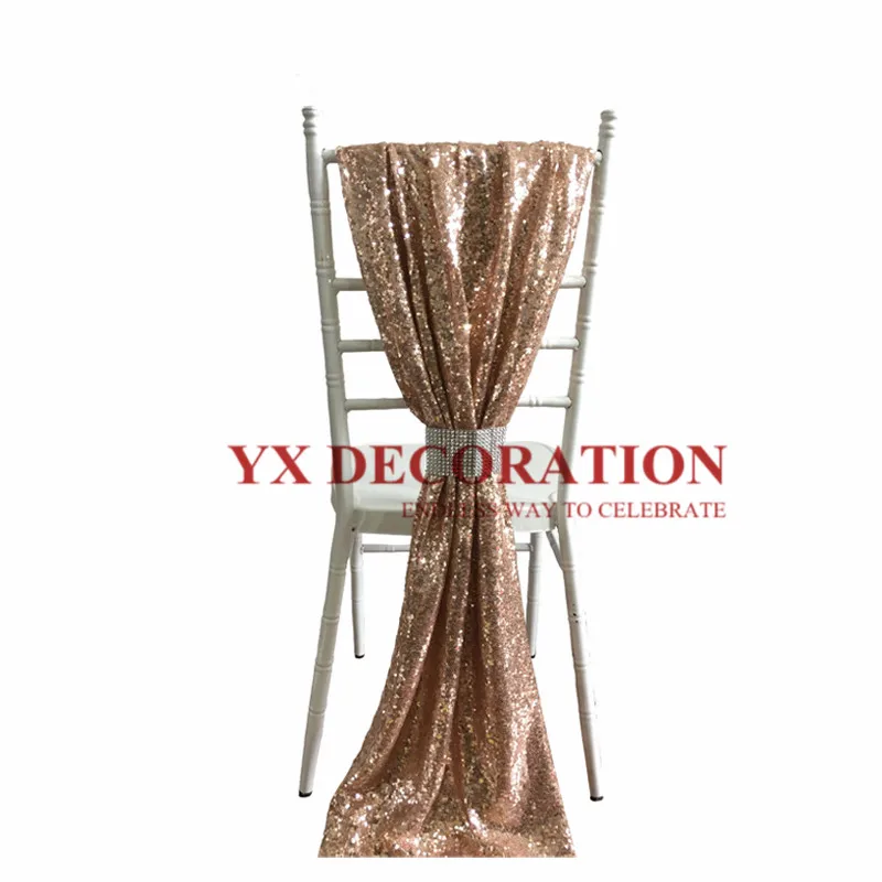 rose gold 15 30 60 шт блесток стул крышка капота с пряжкой для бамбука Chiavari украшения стула - Цвет: rose gold