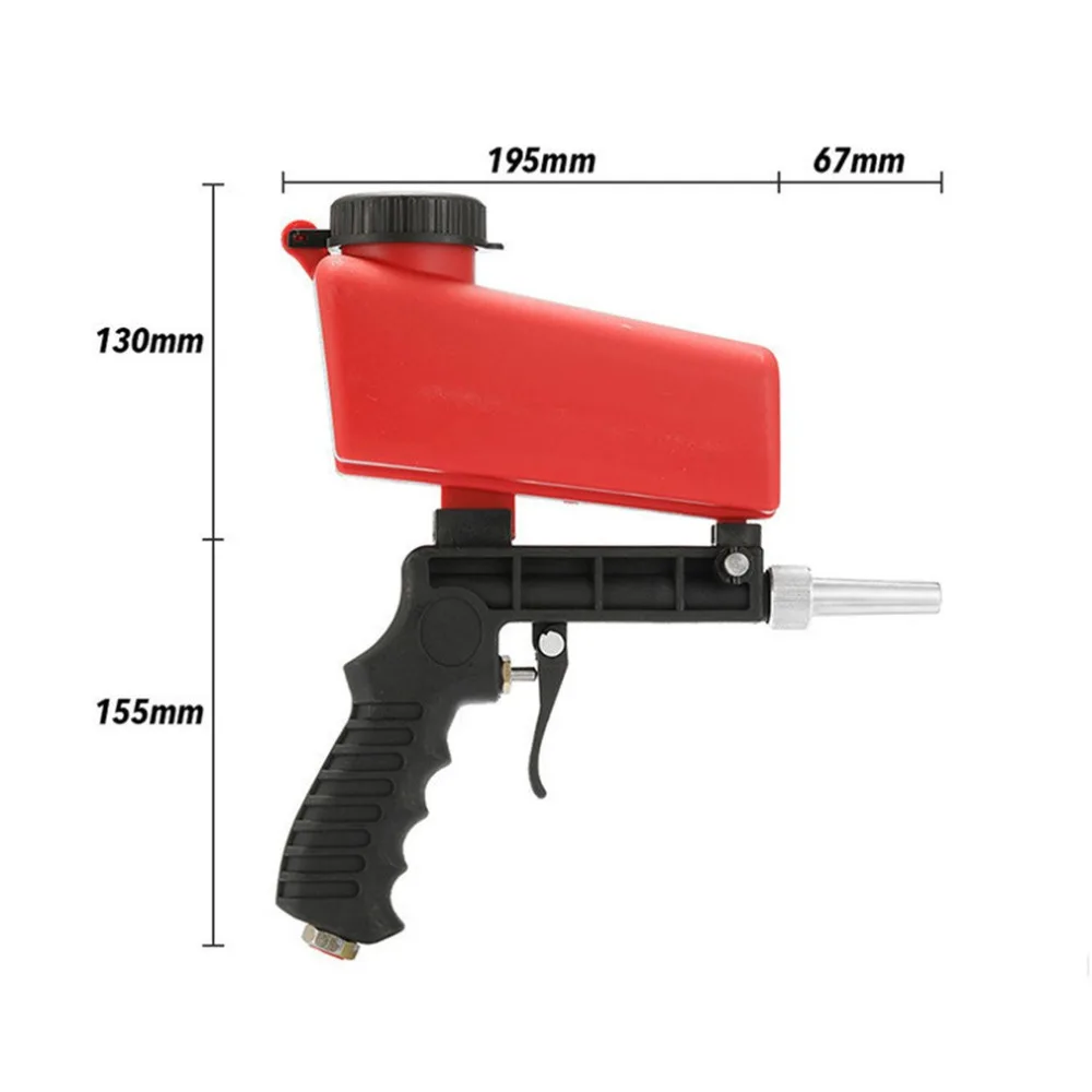 90PSI портативный гравитационный Пескоструйный пистолет пневматический небольшой Пескоструйный Аппарат Регулируемый набор устройств для ржавчины