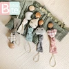 Baby Pacifier Chain Elephant Wooden Clip Geometric Crochet Beads Bag Wood Teether Tiny Rod Dummy Clips Baby Pacifier Holder 5