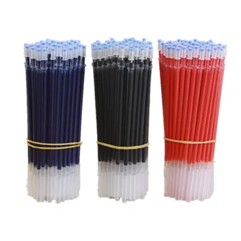 

10pc Fluent Gel Pen Refill 0.38mm Full Needle Black Blue Red Ink Office marker Writing tool Stationery for Student Signature Rod