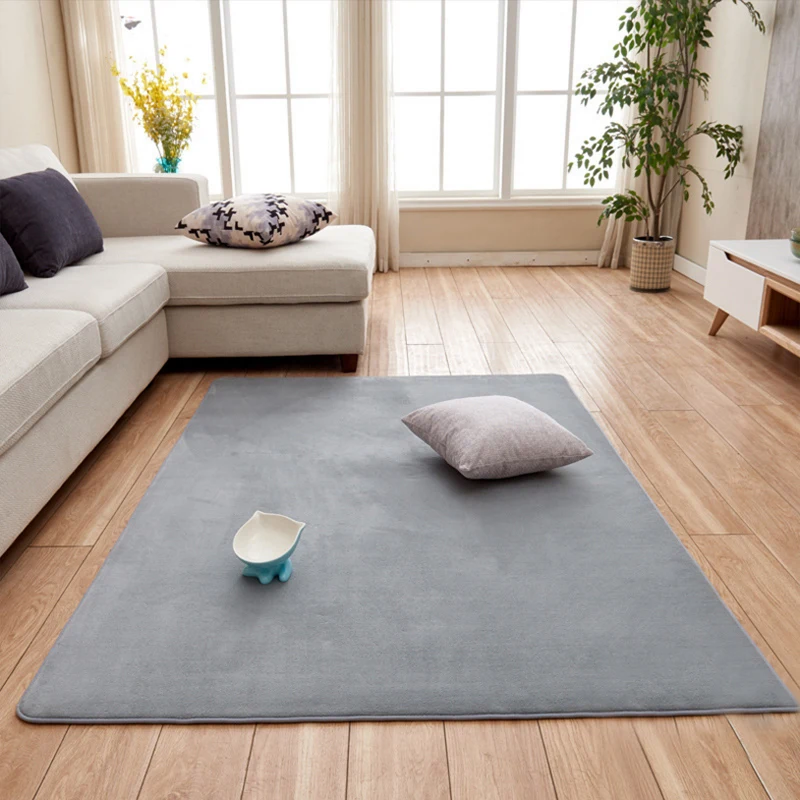 

Living Room Short-haired Carpet Of Memory Cotton Mat Sofa Coffee Table Bedroom Non-slip Soundproof Home Carpet Gray