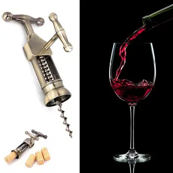 

Vintage Zinc Alloy Wine Opener Bottle Corkscrew Metal Opener Leverage Design Corkscrew For Wine Kitchen Bar Tools Hot