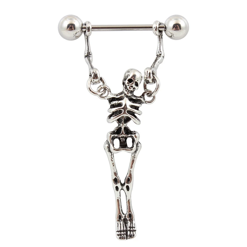 1pcs Skull Nipple Piercing Bar Rings Jewelry Creative Punk Sexy Body Jewellery High Quality