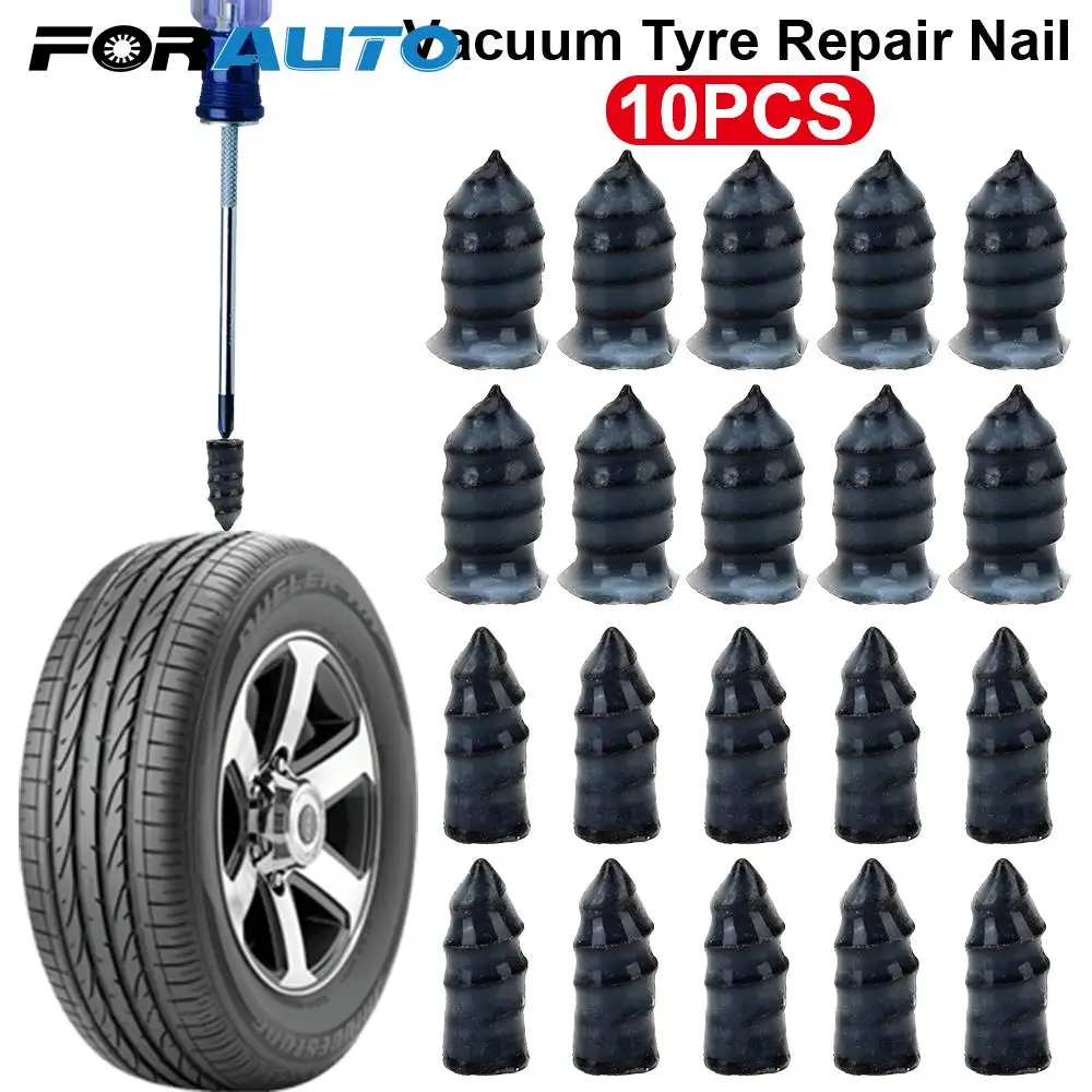 Tire Repair Rubber Nail Small, 10Pcs Vacuum Tyre Repair Nail Quick Fix Tubeless Tyre Repair Kit for Bike Motorcycle Truck 
