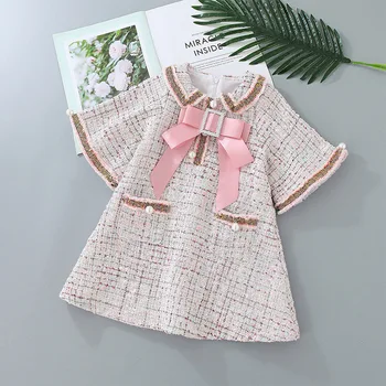 

2 3 4 5 6 Years Toddler Girls Dress Fashion Korean Bow Bell Sleeve Princess Dress Kids Clothing Party Fashion Girl Dresses New