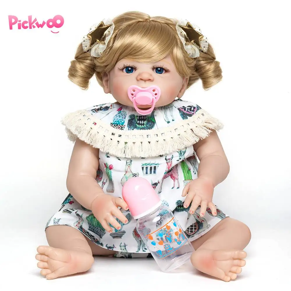 

Pickwoo bebes reborn doll 48cm 55cm Baby girl Dolls soft Silicone Boneca Reborn Brinquedos Bonecas children's gifts toys plamate