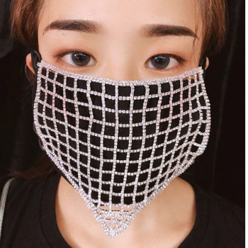 

Simple crystal fashion luxury women's jewelry mask jewelry sexy shiny crystal hollow mask