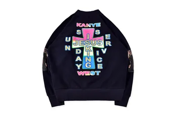 

1:1 Best Quality Kanye West Jesus Is King Turtleneck Sweatshirts Men Women Sunday Service Cross Printed Cotton Men Pullovers