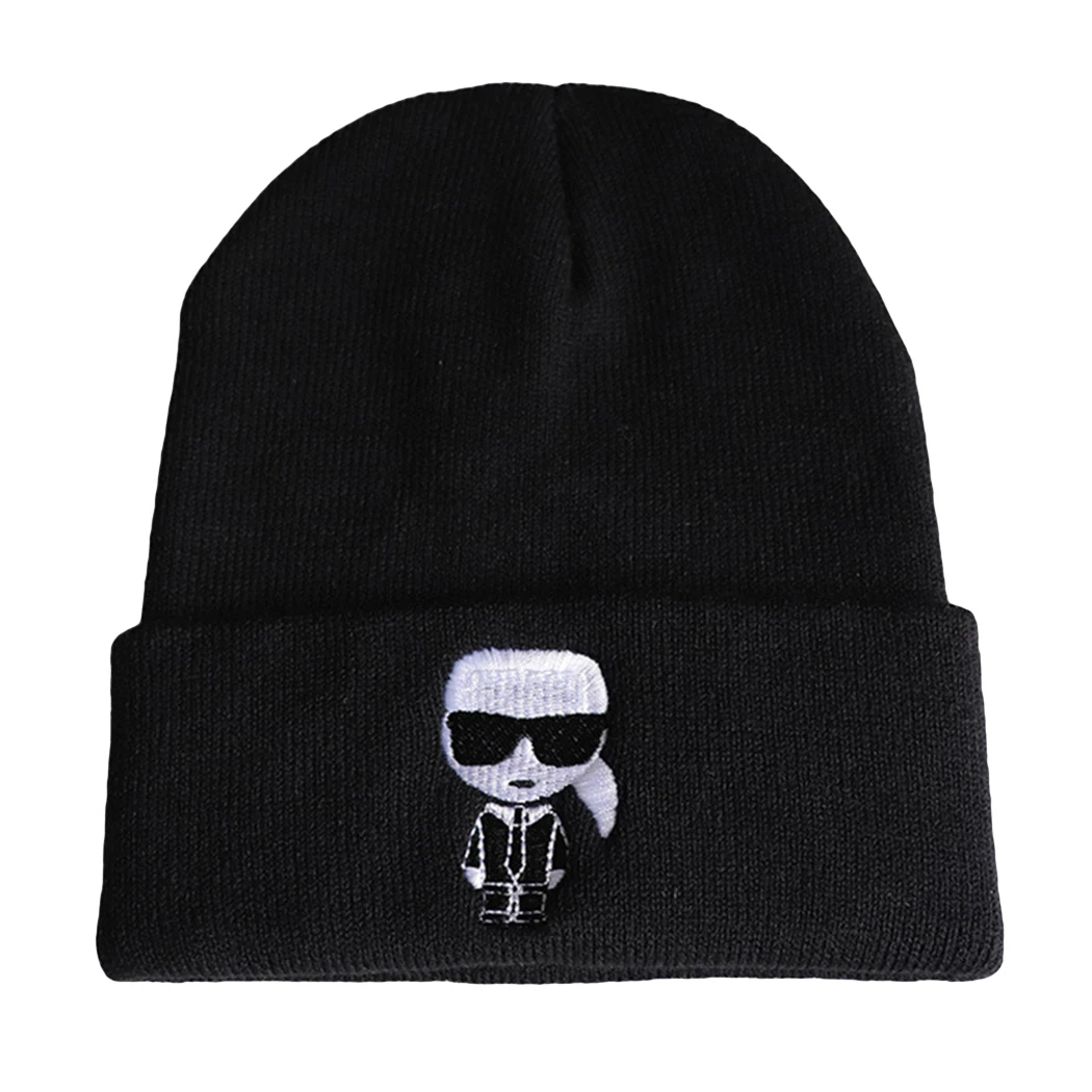 Шапка с вышивкой знаменитостей из мультфильма, теплые шапки Skullies на осень и зиму, вязаная шапка в стиле хип-хоп, женские мужские шапки, эластичная Лыжная Шапка s