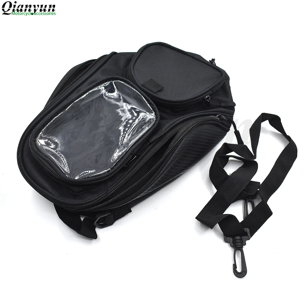 New Oil Fuel Tank Bag Waterproof Motor Tank Bag Black Magnetic Motorbike Saddle Bag Single Shoulder Bag Motorcycle Backpack