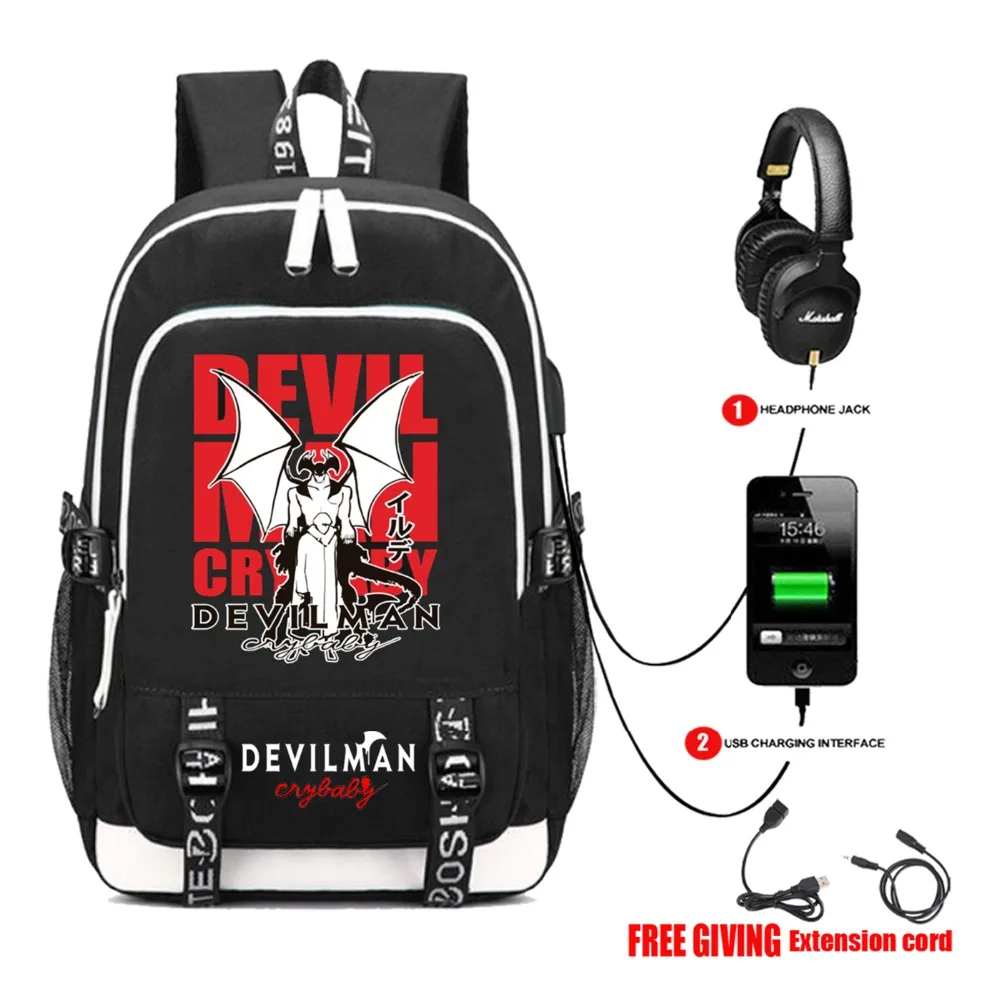 Аниме DEVILMAN рюкзак "плакса" USB зарядка школьная сумка рюкзак студенческий рюкзак Подростковая сумка на плечо для мужчин и женщин рюкзак 10 стиль