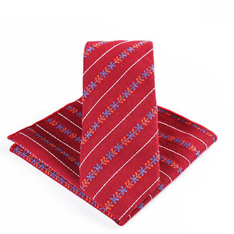Классический 6 см тонкий хлопковый Карманный квадратный галстук набор красный синий цветочный клетчатый платок галстук для мужчин Свадебная вечеринка для худой шеи галстуки