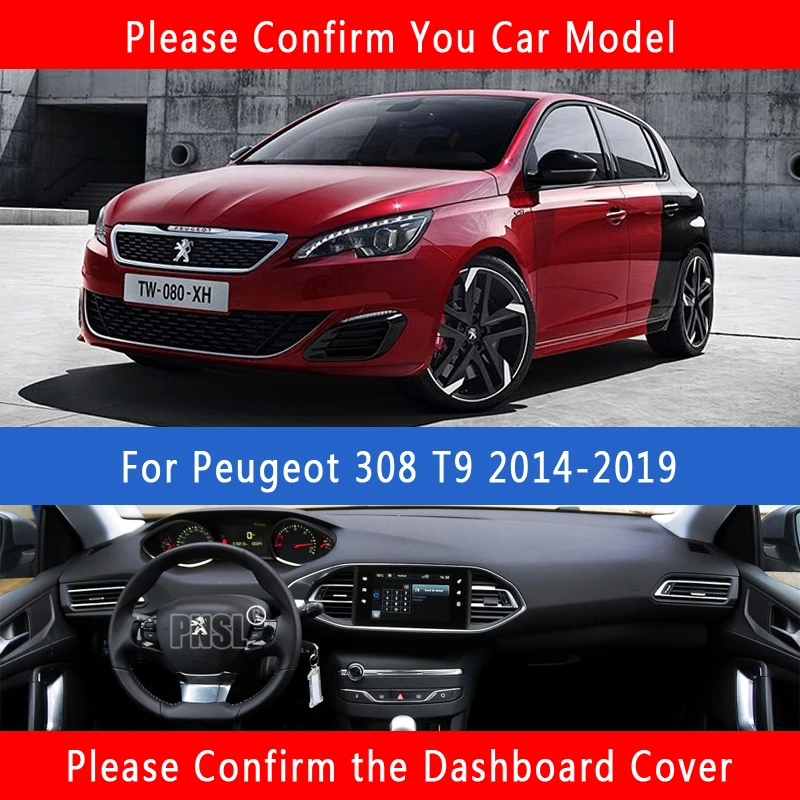 PNSL крышка приборной панели автомобиля тире коврик ковер для peugeot 308 T9- Защита от Солнца Анти-скольжение анти-УФ