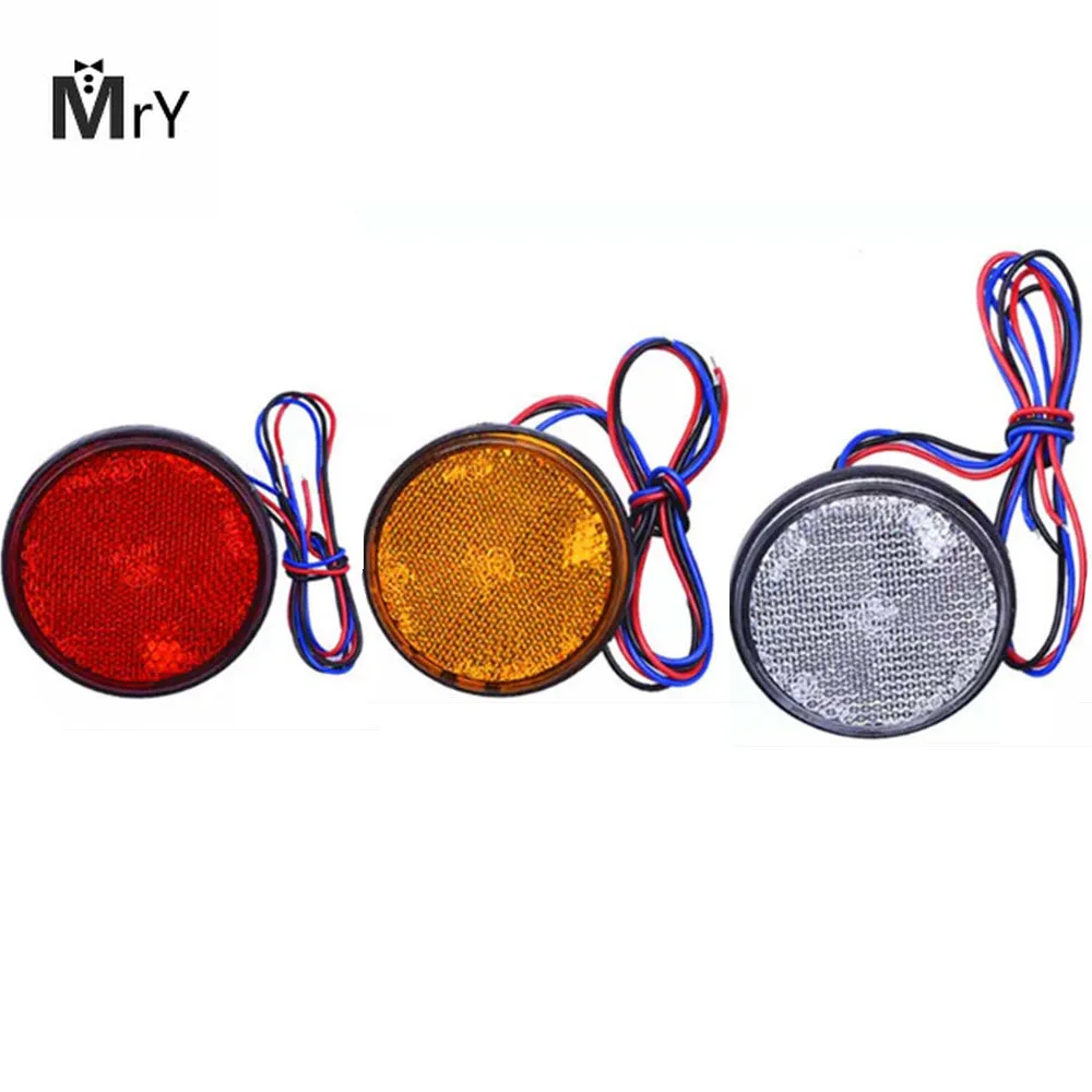 

2PCS Motorcycle Turn Signals Tail Braking Lights White Yellow Stop Signals ATV LED Reflectors Truck Side Warning Light Bulbs