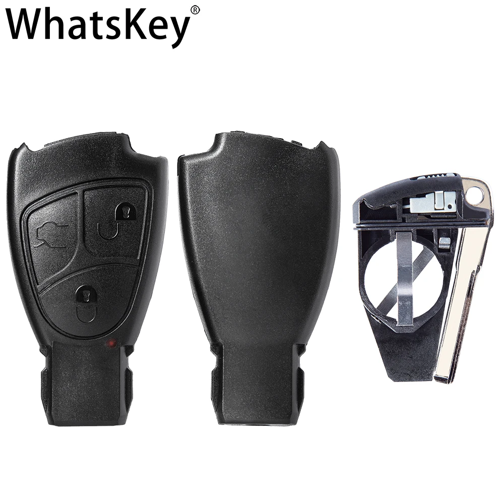 WhatsKey 3 Button Smart Remote Key Replacement Soft key shell case cover For Mercedes Benz B C E Class W203 W204 W211 CLS CLK smart car key case cover for mercedes benz a b c e s class w204 w205 w212 w213 w176 glc cla amg w177 magnetic racing car styling