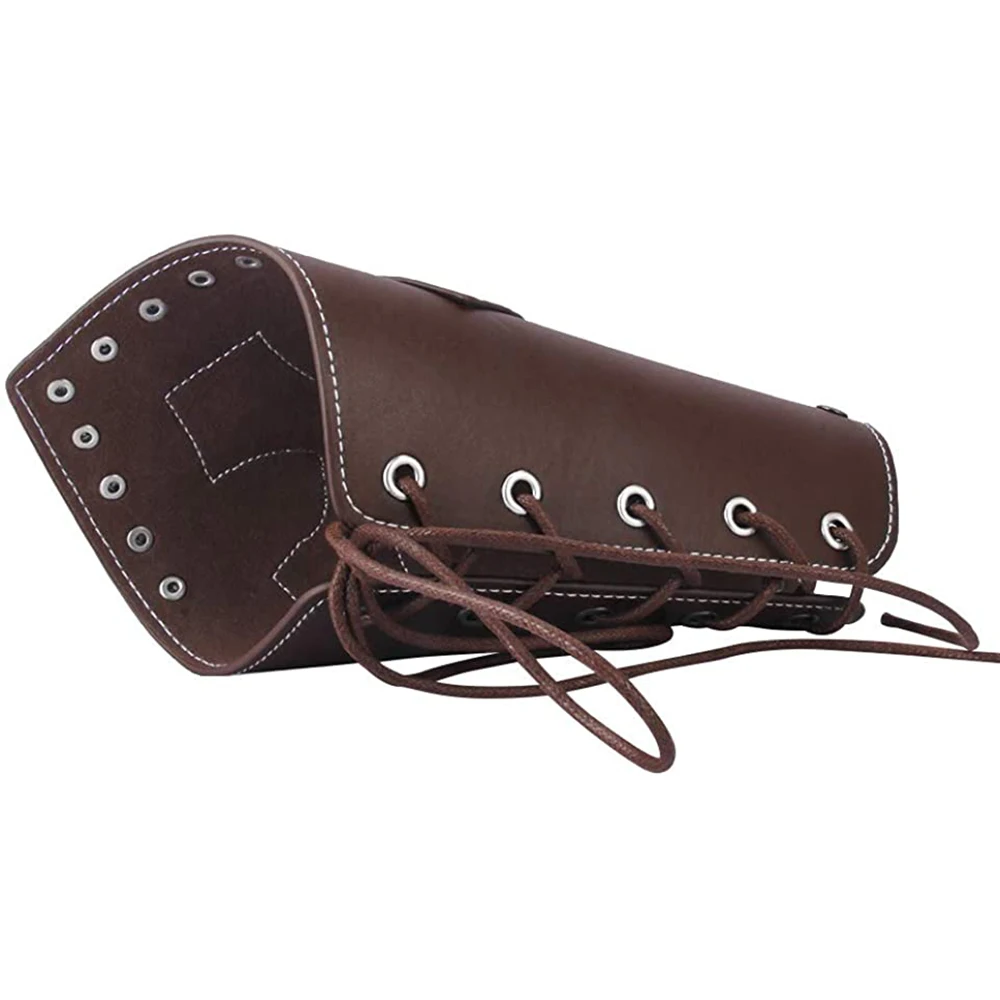 Genuine Leather Punk Rock Biker Wristband Cuff Wrap Gauntlet Armor Cuff Adjustable Medieval Knight Dance Performance Costumes