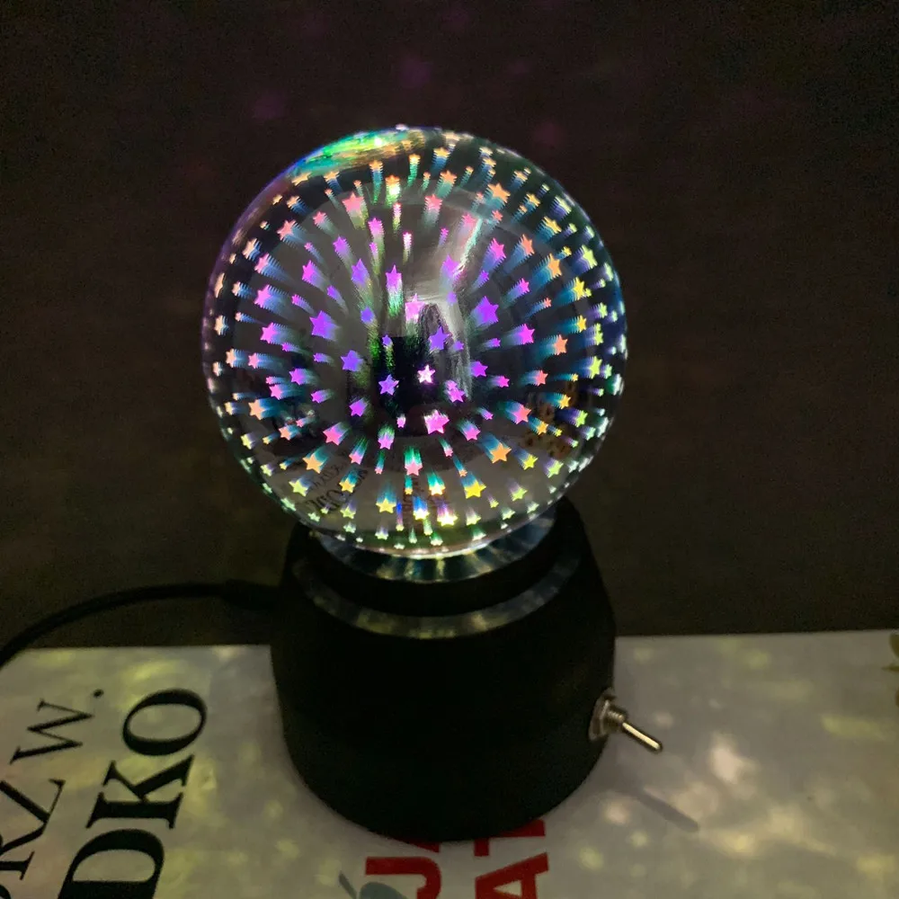 star USB/AA батарея питания 3D Ретро стекло Звезда шар светильник светодиодный луна лампа красочный Вселенная ночной Светильник Рождественский подарок украшение дома - Испускаемый цвет: star