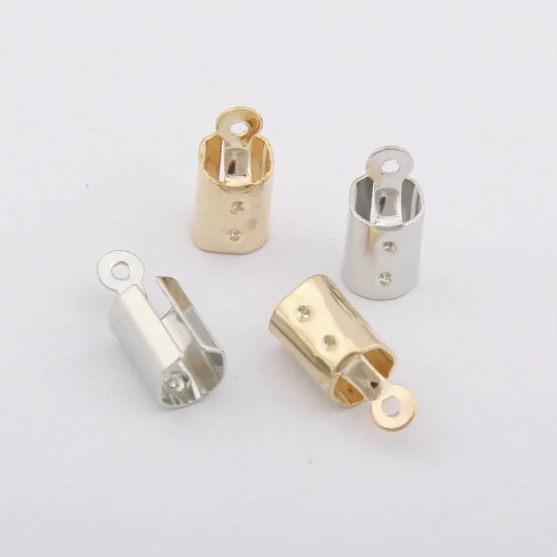 

100pcs Cord Crimping End Fastener Connector Clasps Accessories For Diy Jewelry Making Rope Bracelet Closure Findings Supplier