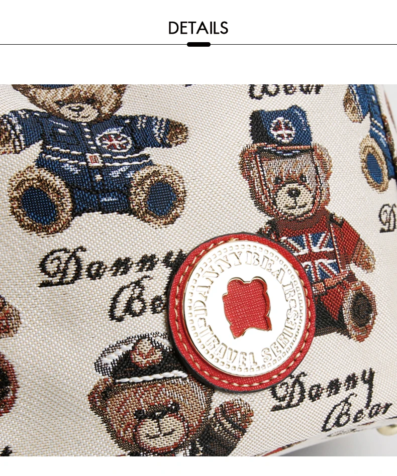Danny Bear женская сумка из ткани с принтом медведя Повседневная милая сумка женская сумка DBTB9915052-190W