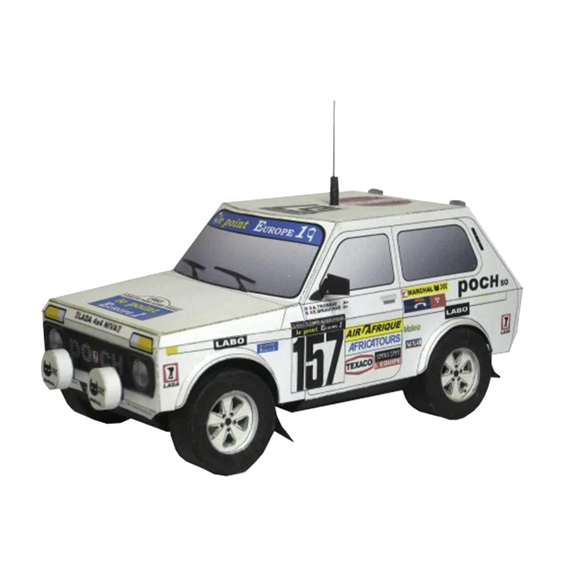 Lada Niva 1983 4x4 1:32 Dakar Rally Racing Car Mini Origami Art 3D Paper Model Papercraft DIY Adult Handmade Craft Toys ZX-034