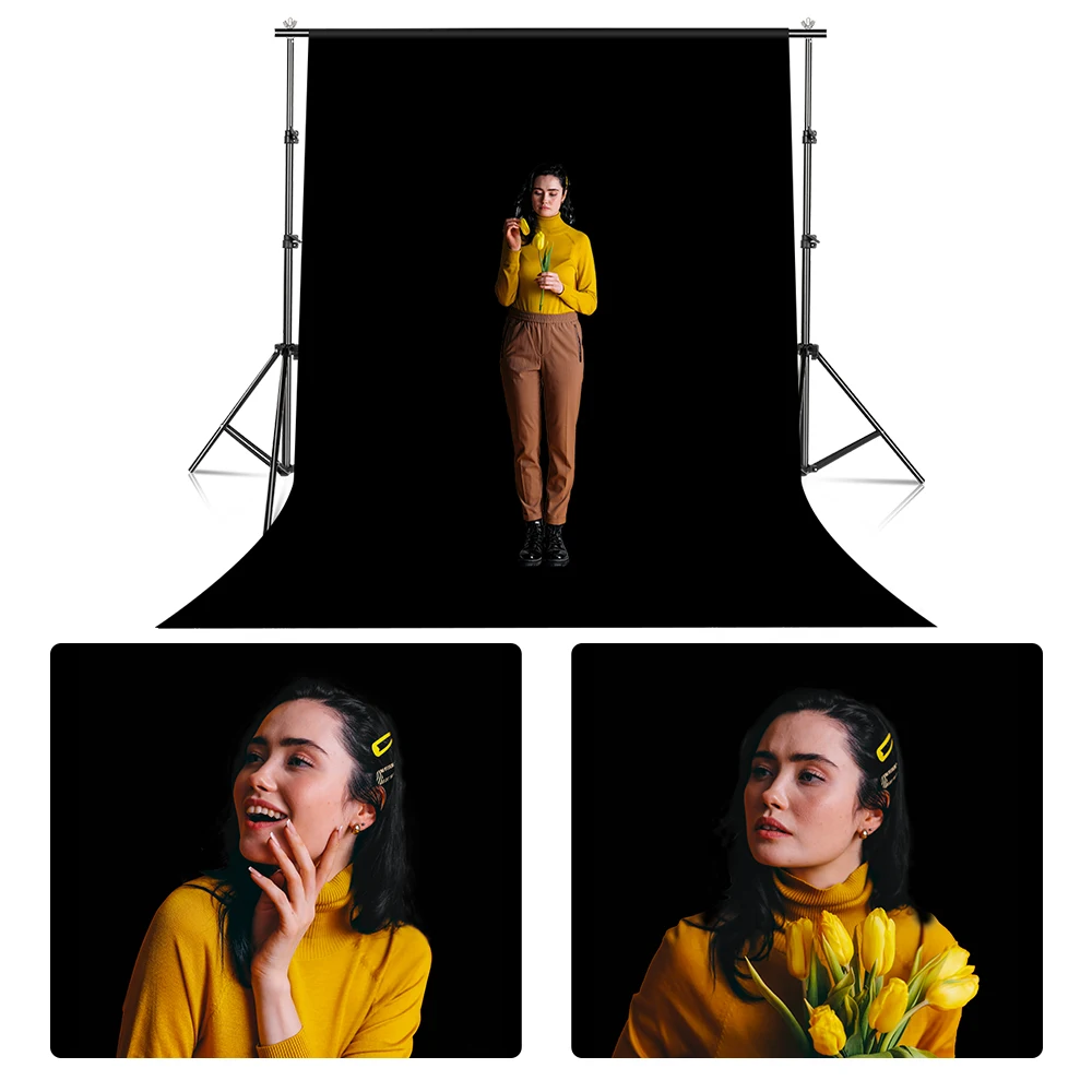 Photography Background Backdrop Fabric Solid Light Absorbing Color Black White Red Blue Cloth Screen For Photo Studio