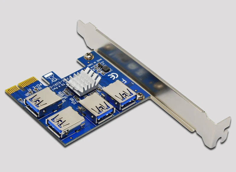 PCI Express Riser Card от 1 до 4 PCIe 16X USB 3 0 PCI-E адаптер Порт мультипликатор конвертер для BTC