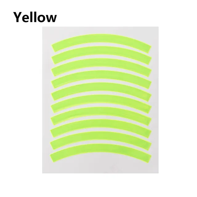 10Pcs Children's Balance Bike Reflective Sticker Wheel Decals Reflective Tire Applique Tape Safety Stickers Bicycle Accessories Yellow