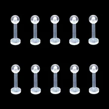 Пирсинг 3 шт./лот 18 г прозрачная невидимая губная серьга, кольцо хряща Козелок Уха мягкая Сексуальная спираль Украшения для тела Bioflex