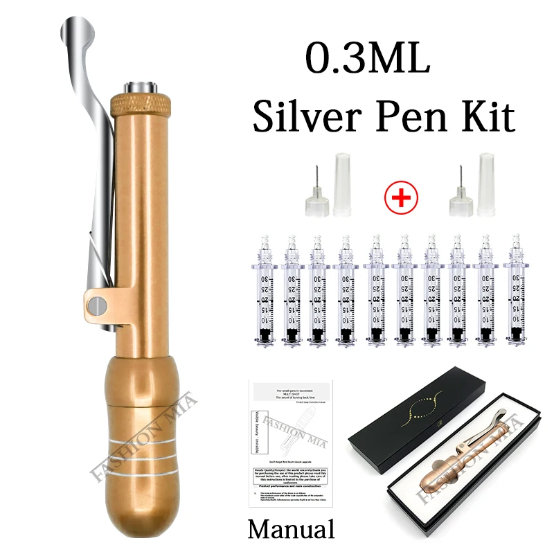 0.3 Yellow pen kit Неигольчатый Ингалятор, ручка для инъекций гиалуроновой кислоты, микро инжектор для удаления морщин против старения, наполнитель для губ, 0,3 мл, гиалуроновая ручка - Номер модели: 0.3 Yellow pen kit