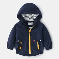 Jungen Frühling Herbst Mantel Jacke mit Kapuze – Bild 3