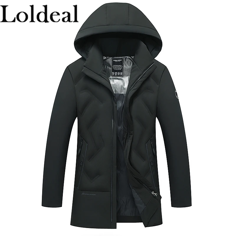 

Loldeal Men's Warm Parka Jacket Anorak Jacket Winter Coat with Detachable Hood