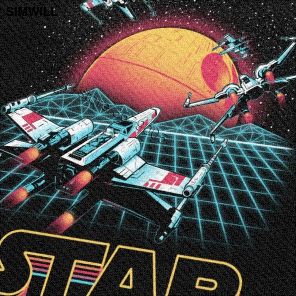 Винтажная Мужская футболка Star Wars Cool Space Millennium Falcon, хлопковая футболка с короткими рукавами и круглым вырезом, новая одежда для фанатов