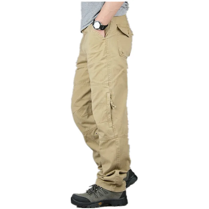 

Summer Outdoor Sport Cotton Multi Pocket Overall Long Trousers Men's Tactical Military Training Baggy Cargo Pants Sweatpants