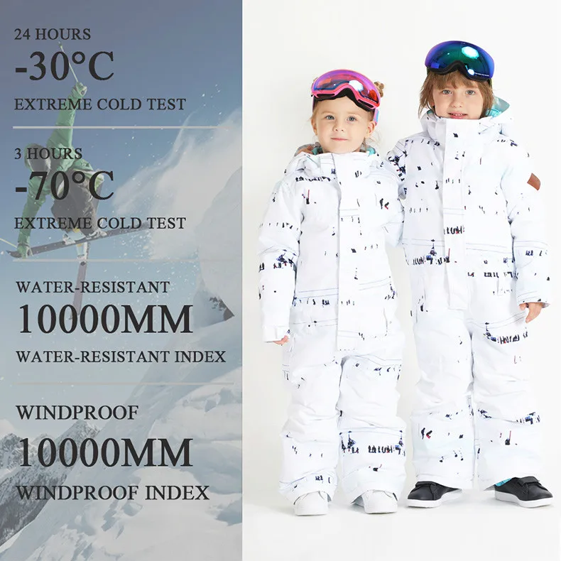 Детский цельный лыжный костюм для мальчиков и девочек; лыжная куртка для сноуборда; брюки; ветрозащитная Водонепроницаемая спортивная одежда; зимняя одежда; костюм