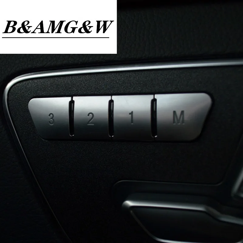 

Car Styling Seat Adjust memory panel Buttons Cover Sitckers Trim for Mercedes Benz C E Class W204 W212 Auto Interior Accessories