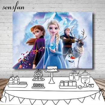 

Sensfun Frozen Theme Princess Elsa Anna Girls Birthday Party Backdrop Ice Winter Photography Backgrounds For Photo Studio Custom