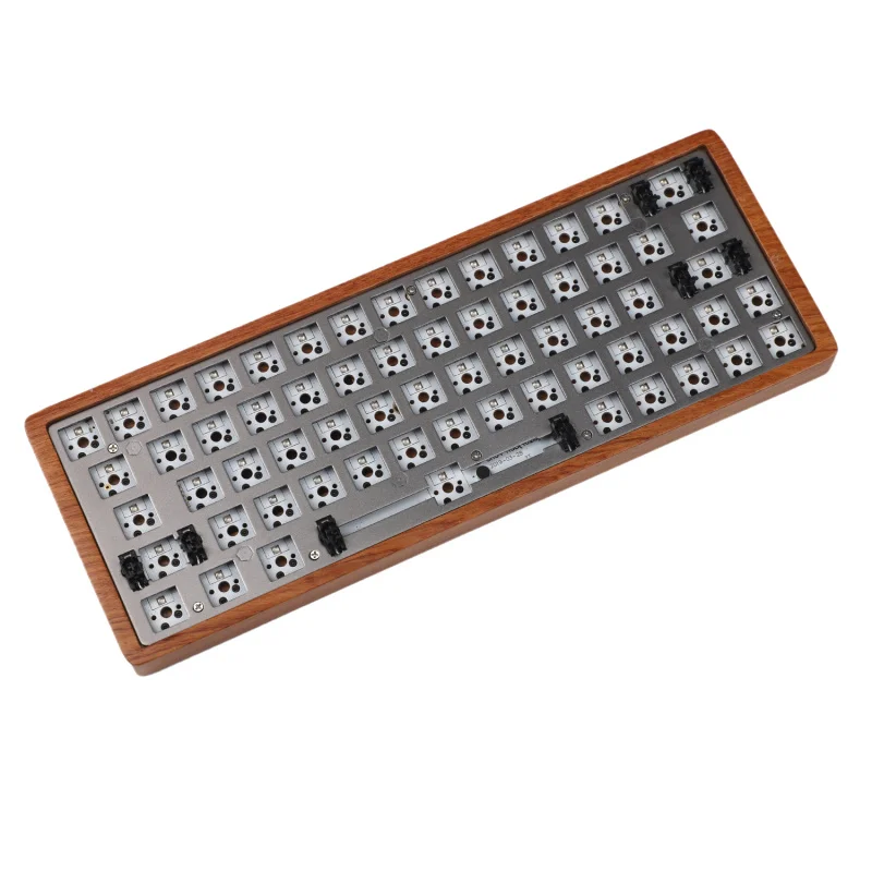 GK64 GK64S клавиатура комплект CNC деревянный корпус Bluetooth Проводная пластина pcb - Цвет: Rosewood Kit