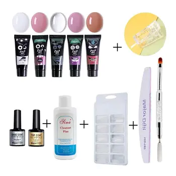 

12Pcs/set Poly Gel Set Clear UV Gel Varnish Nail Polish Art Kit Quick Building Extending Nail Length Hard Gel Polygel Kit