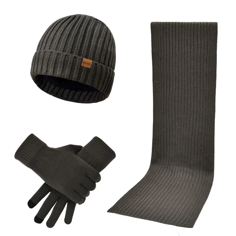 Зимние аксессуары зимняя шапочка-шарф и перчатки для сенсорного экрана набор для мужчин и женщин зимние шапки