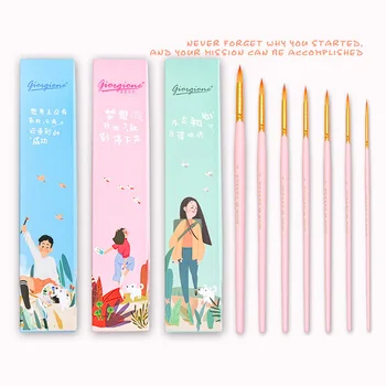 

7pcs Giorgione Painting Brush Set Multi-Shapes Watercolor Paint Brush For Gouache/Acrylic/Oil Painting Kids Drawing Art Supplies