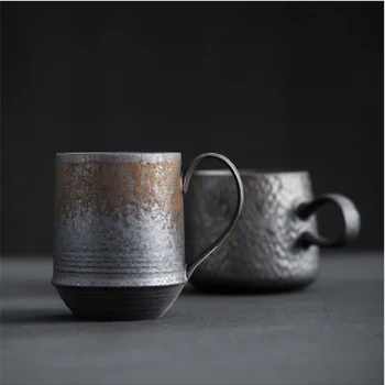 

New INS Stoneware handmade Japanese style vintage coffee cup afternoon tea ceramic mug set retro coffee cup ZM815