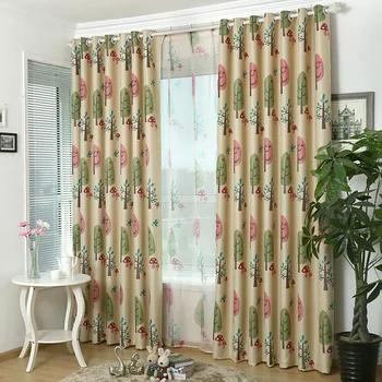

New Curtains Modern Minimalist Printing Shading Curtains for Living Room Bedroom Children's Room Zero Shear