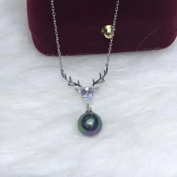 

Deer Head 925 Sterling Silver Necklace Set Findings Jewelry Base Settings Mountings Parts for Akoya Edison Pearls, Coral, Jade