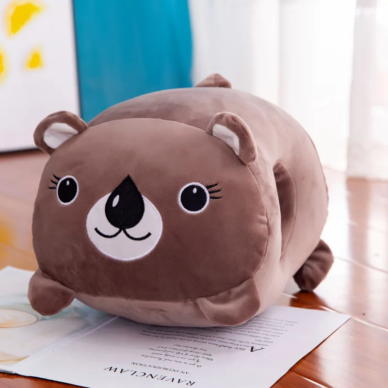 Kawaii мягкая плюшевая подушка с животным ворсом, игрушка для украшения дома и офиса, мультяшная подушка, теплая подушка для рук, зимний подарок - Цвет: Bear 2