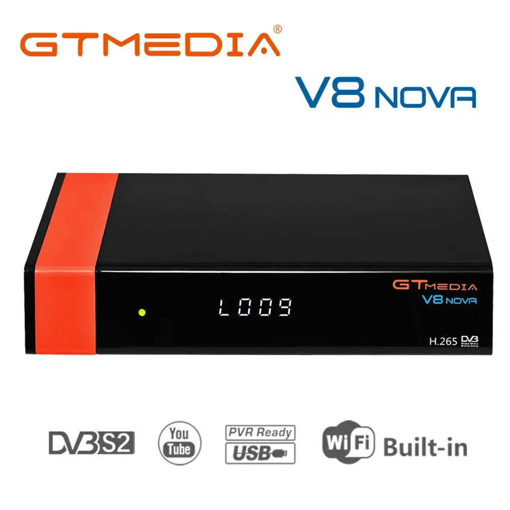 

Satellite Decoder GTMEDIA V8 Nova DVB-S/S2 Astra 19.2E Satellite TV Receiver with WiFi Ethernet SCART HEVC H.265 1080P Full HD