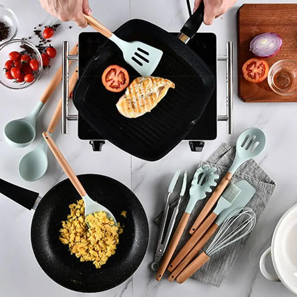 Zhongyu 1/ pcs antid/érapant ustensile de cuisine en silicone support de pot Dessous de Plat r/ésistant /à la chaleur au lave-vaisselle Hot Pad Ouvre-bocal et Repose-cuill/ère