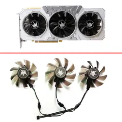 3 pces 75mm 85mm galaxy 4 pinos gtx970 gpu substituição placa gráfica fã, adequado para galaxy geforce gtx 970 gtx 980 ti hof refrigeração