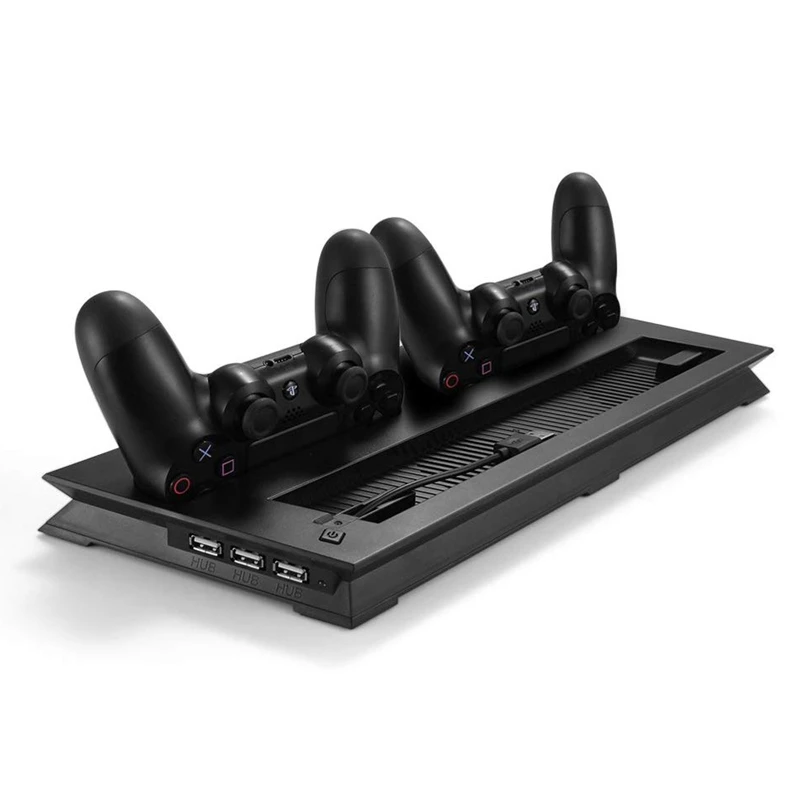 Вертикальная подставка с охлаждающим вентилятором для PS4 Slim, зарядное устройство для геймпада зарядная док-станция с 3 портами USB Hub