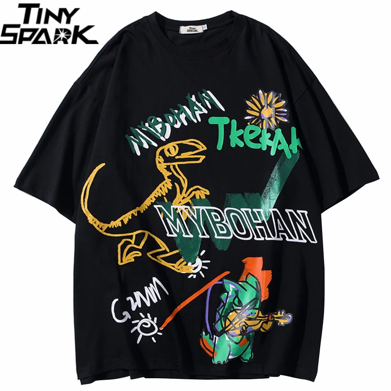 

Men Hip Hop T Shirt Streetwear Japanese Monster Funny Tshirt Graffiti Harajuku 2020 Summer Short Sleeve T-Shirt Cotton Tops Tees