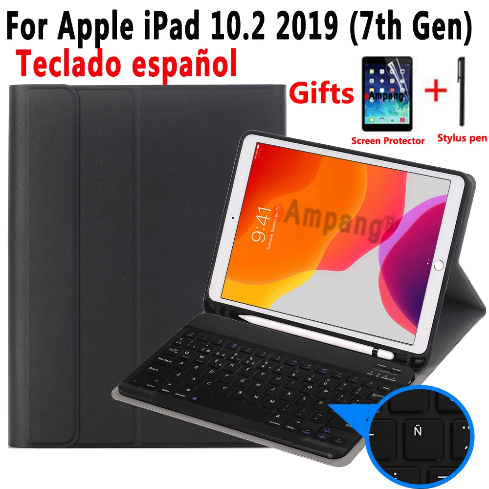 Чехол с испанской клавиатурой для Apple iPad 10 2 2019 7 7-го 8-го поколения A2197 A2200 A2198 A2232